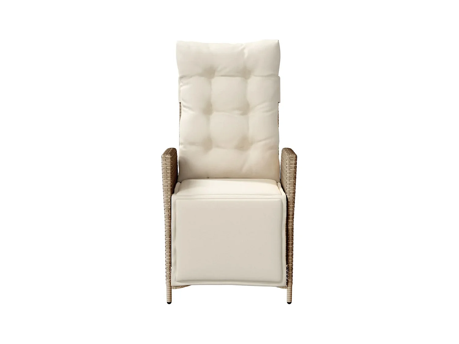 Chaises inclinables de jardin lot de 2 avec repose-pied rotin