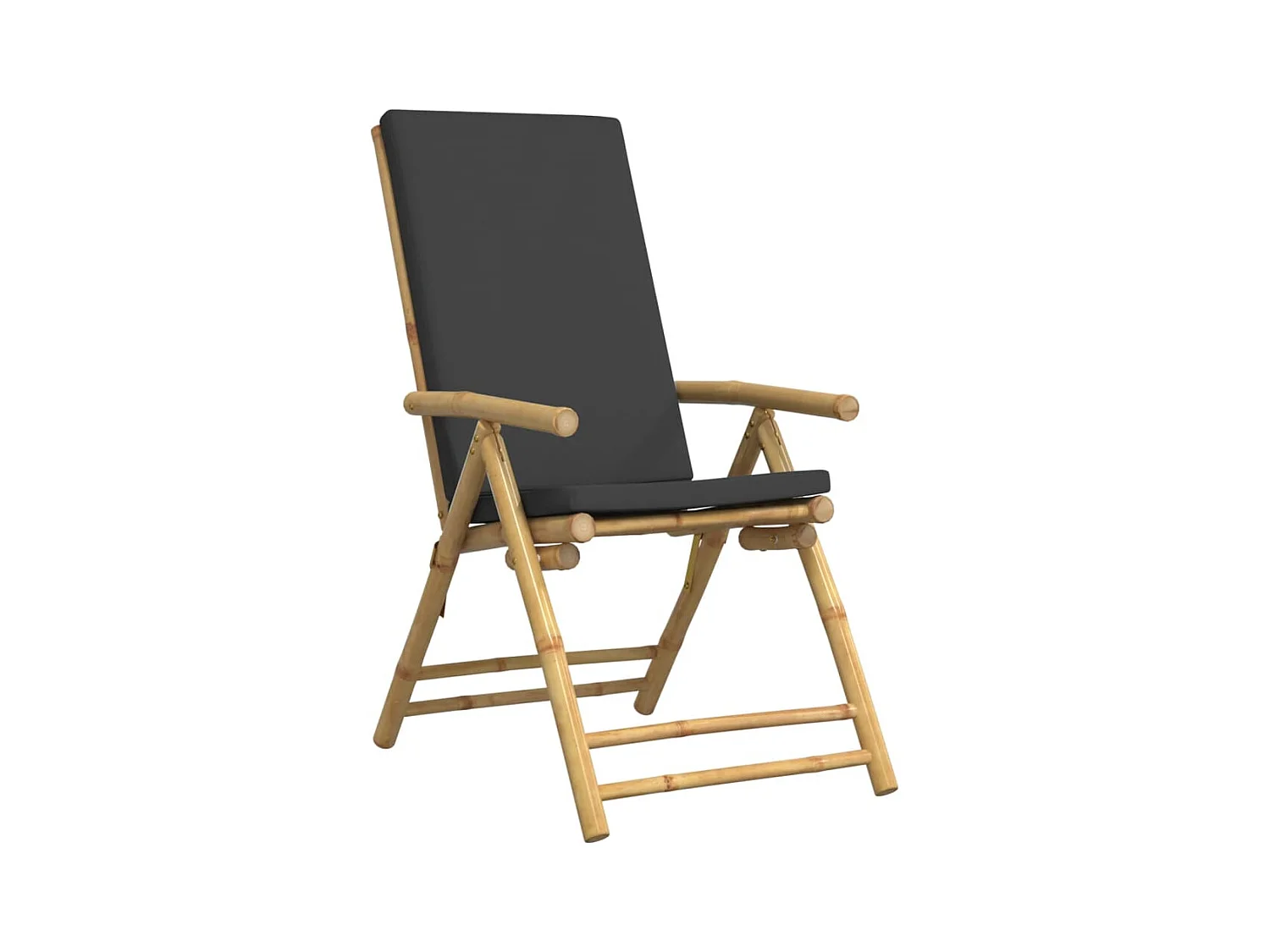 Chaises inclinables de jardin pliantes lot de 4 coussins bambou