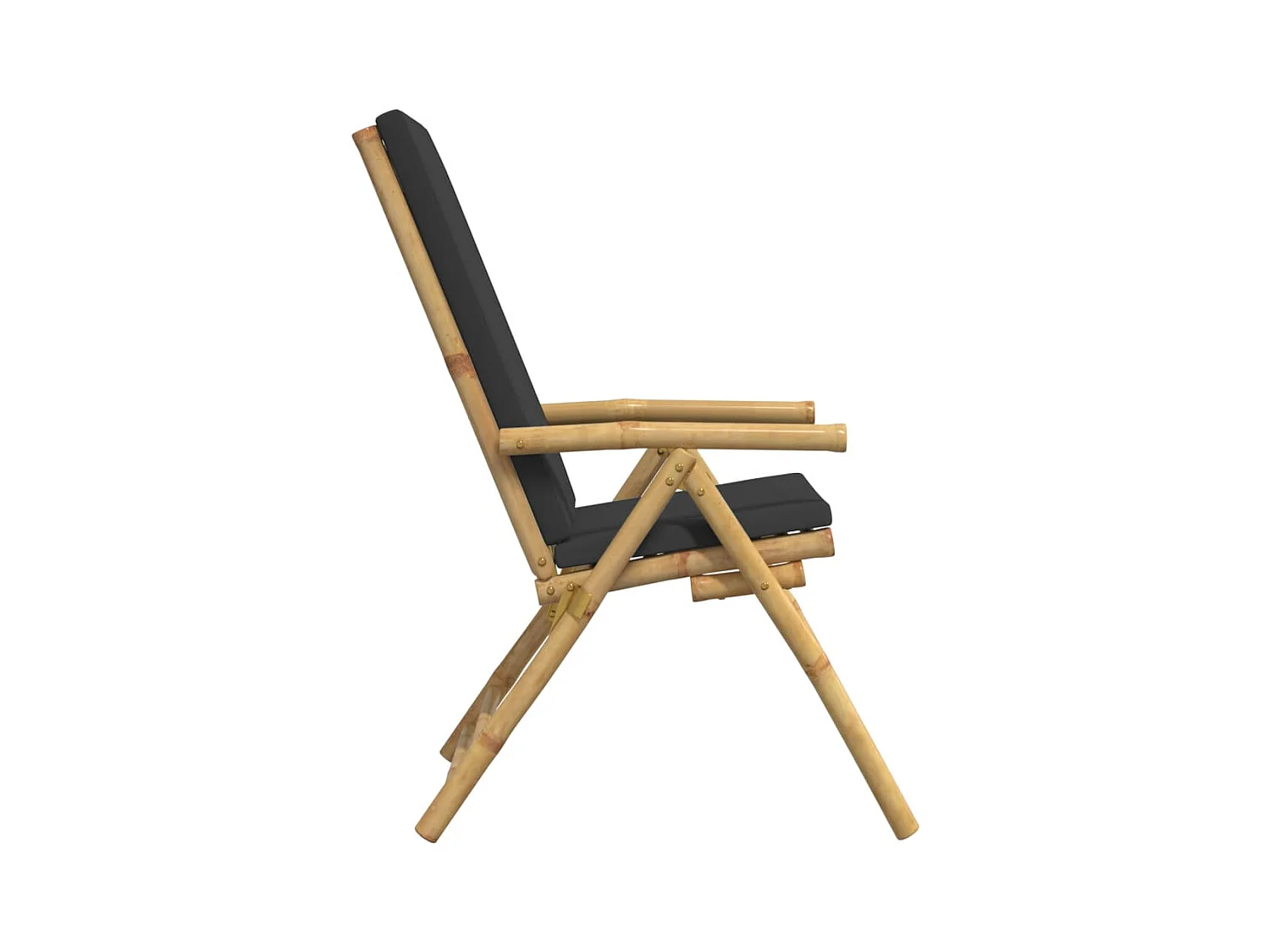 Chaises inclinables de jardin pliantes lot de 4 coussins bambou