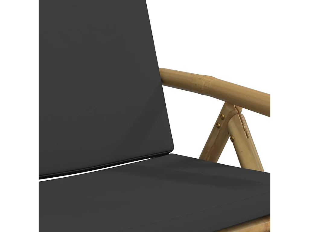 Chaises inclinables de jardin pliantes lot de 4 coussins bambou