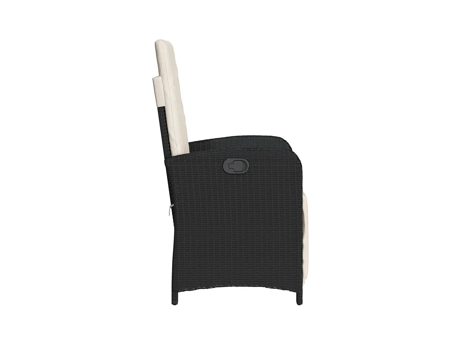 Chaise inclinable de jardin et repose-pied noir résine tressée