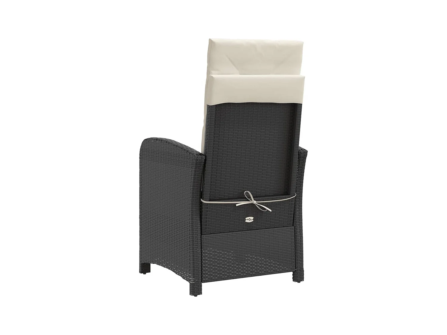 Chaise inclinable de jardin et repose-pied noir résine tressée