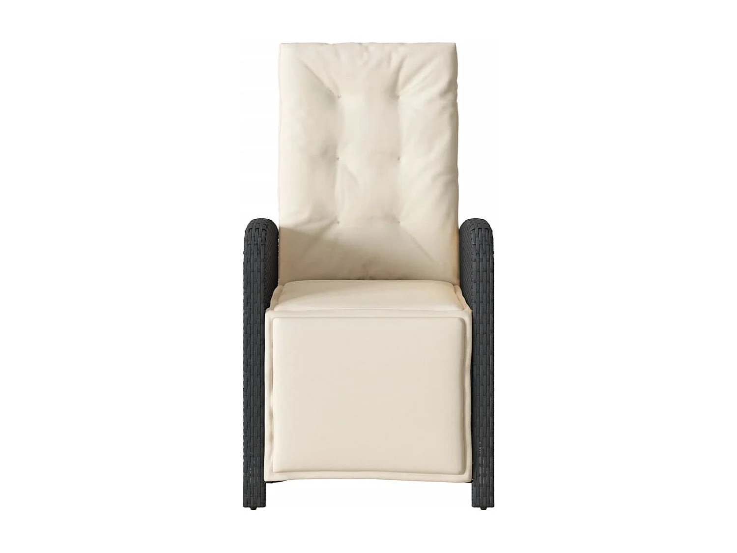 Chaise inclinable de jardin et repose-pied noir résine tressée