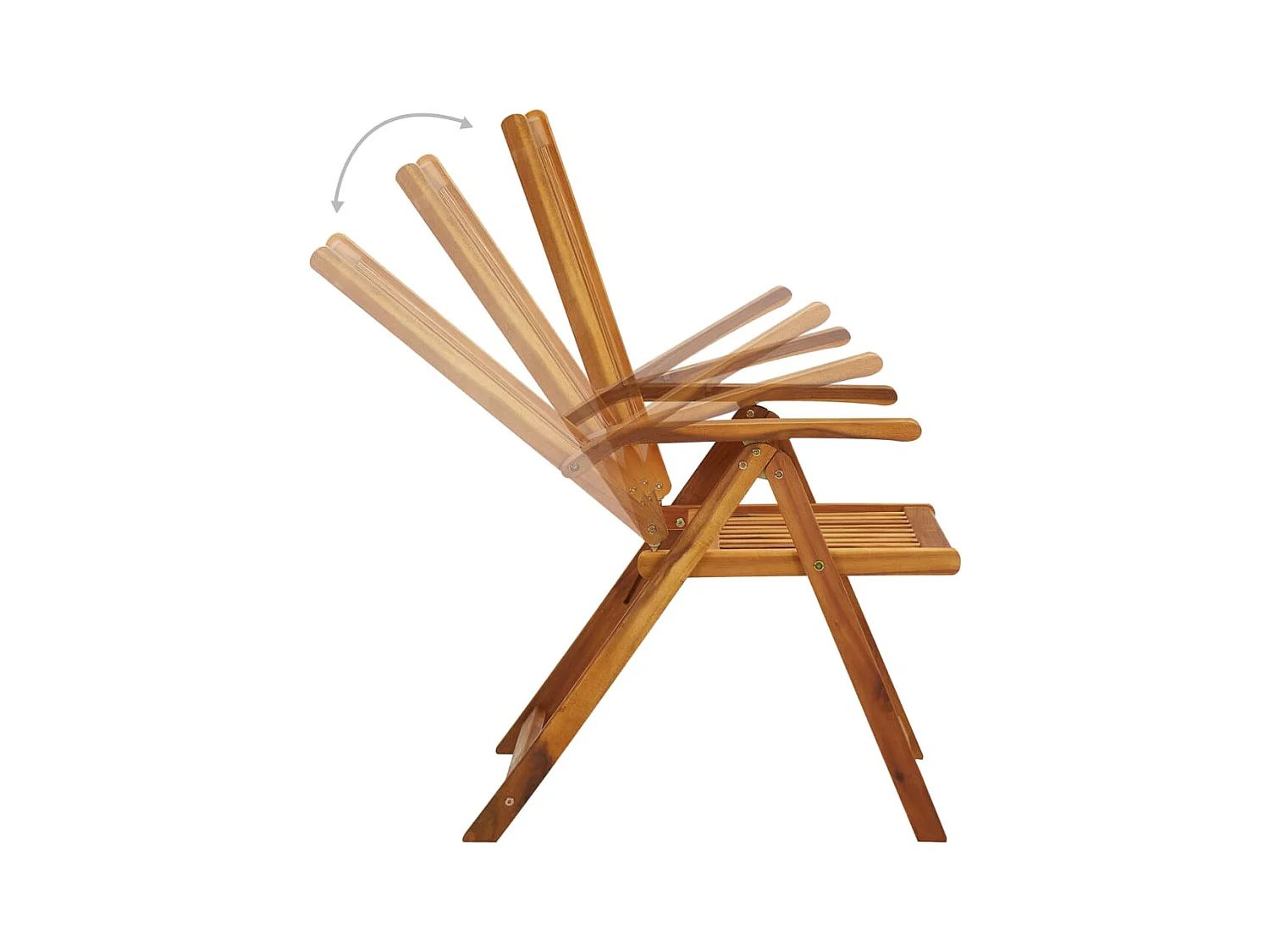Chaises inclinables de jardin lot de 4 et coussins Bois acacia