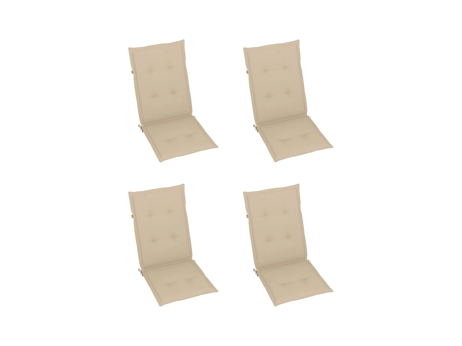 Chaises inclinables de jardin lot de 4 et coussins Bois acacia