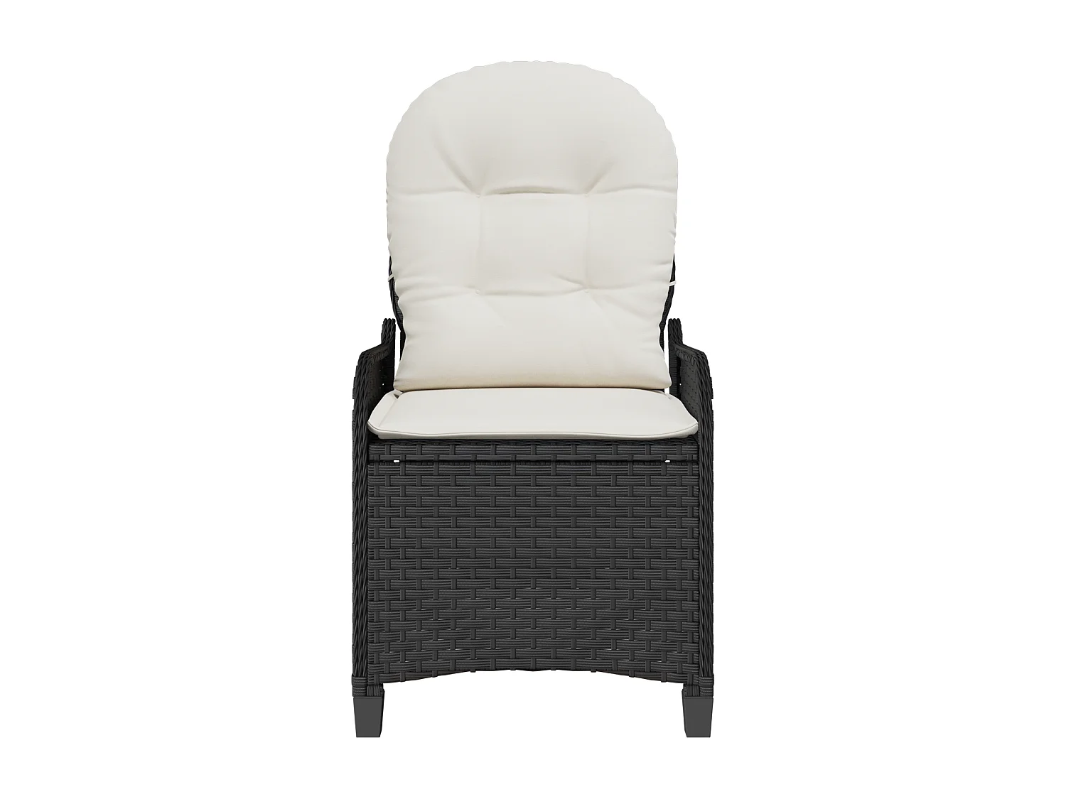 Chaise inclinable avec coussin en poly rotin noir