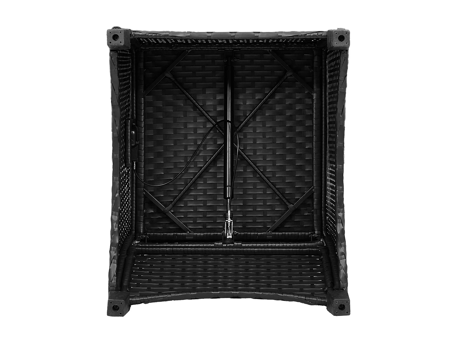 Chaise inclinable avec coussin en poly rotin noir