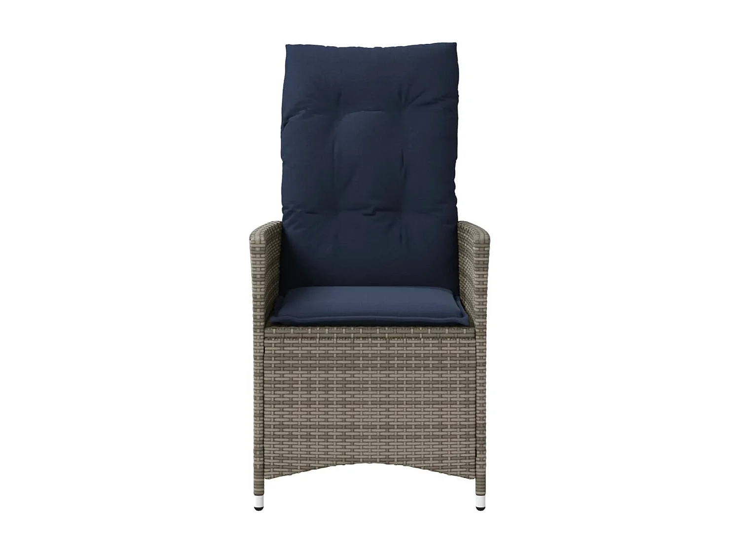 Juego de 2 sillas de jardín reclinables con cojines de mimbre gris