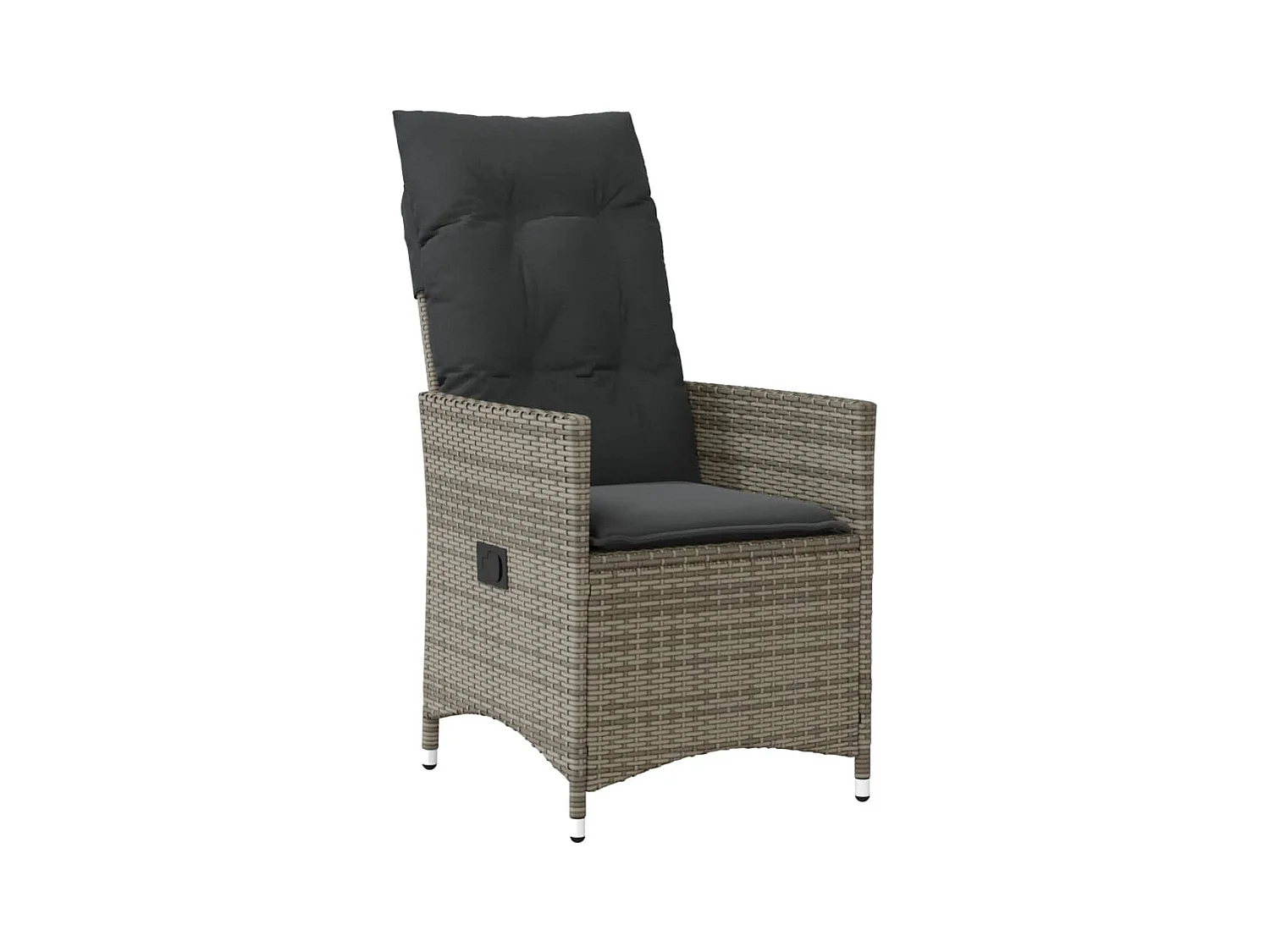 Liggende tuinstoel met grijze kunsthars rieten kussens