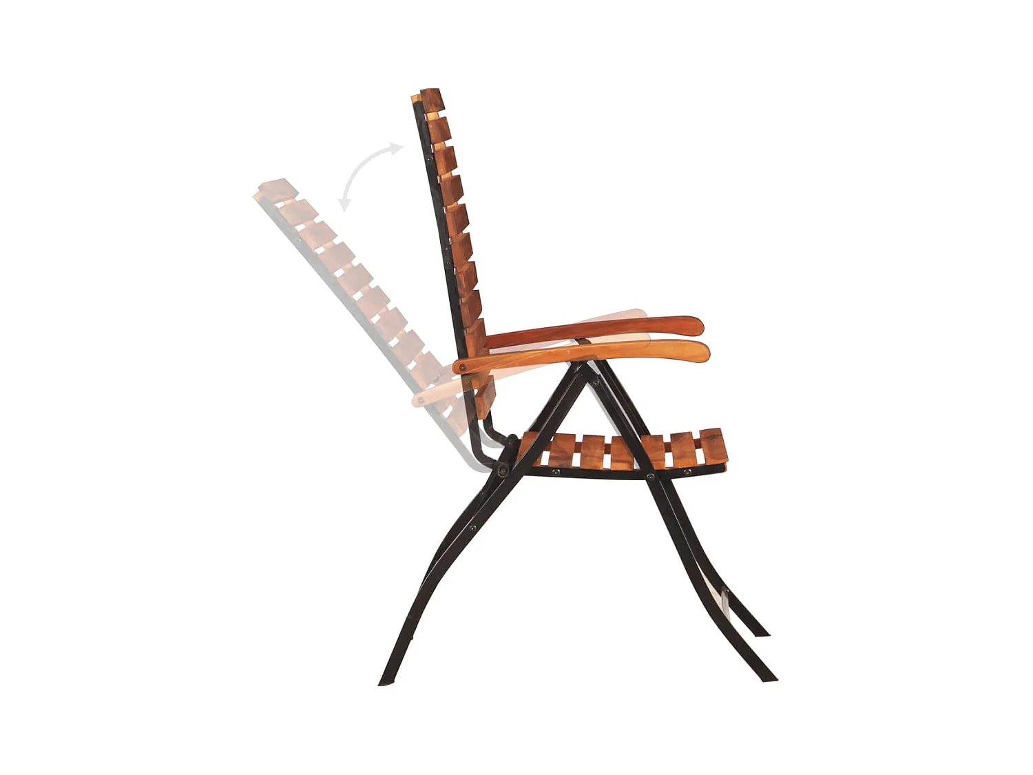 Chaises inclinables de jardin lot de 2 Bois solide d'acacia