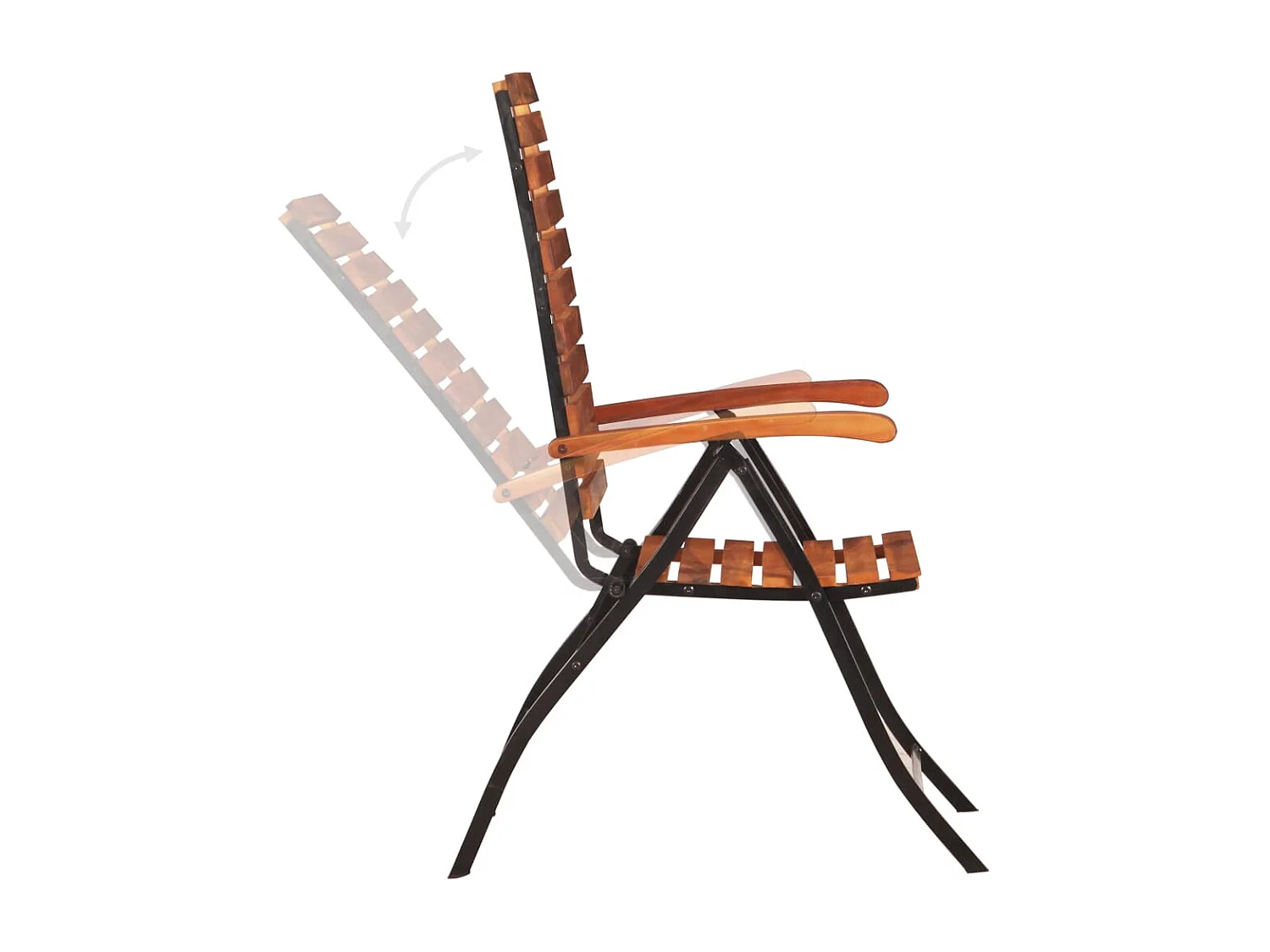 Chaises inclinables de jardin lot de 2 Bois solide d'acacia