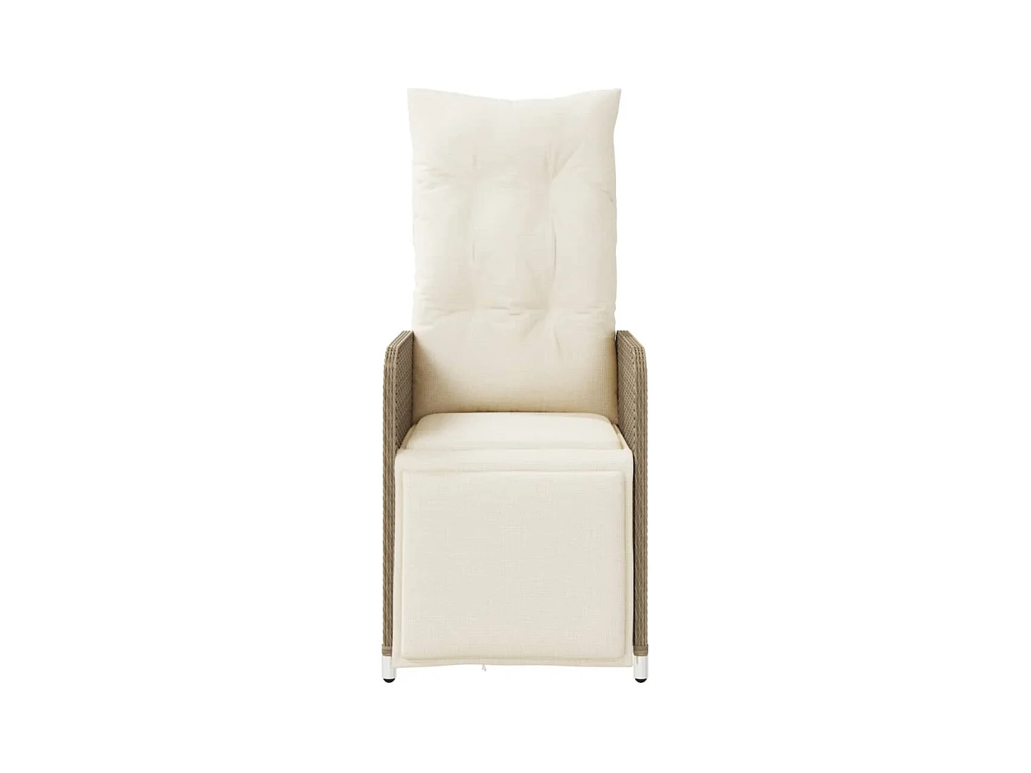 Set di 2 sedie da giardino reclinabili con cuscini in rattan beige