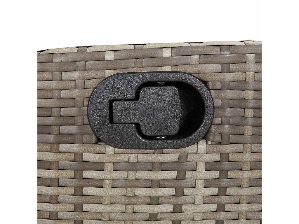 Silla de jardín reclinable con cojines de mimbre de resina gris