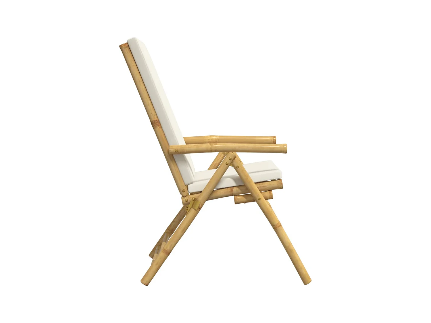 Chaises inclinables de jardin pliantes lot de 6 coussins bambou