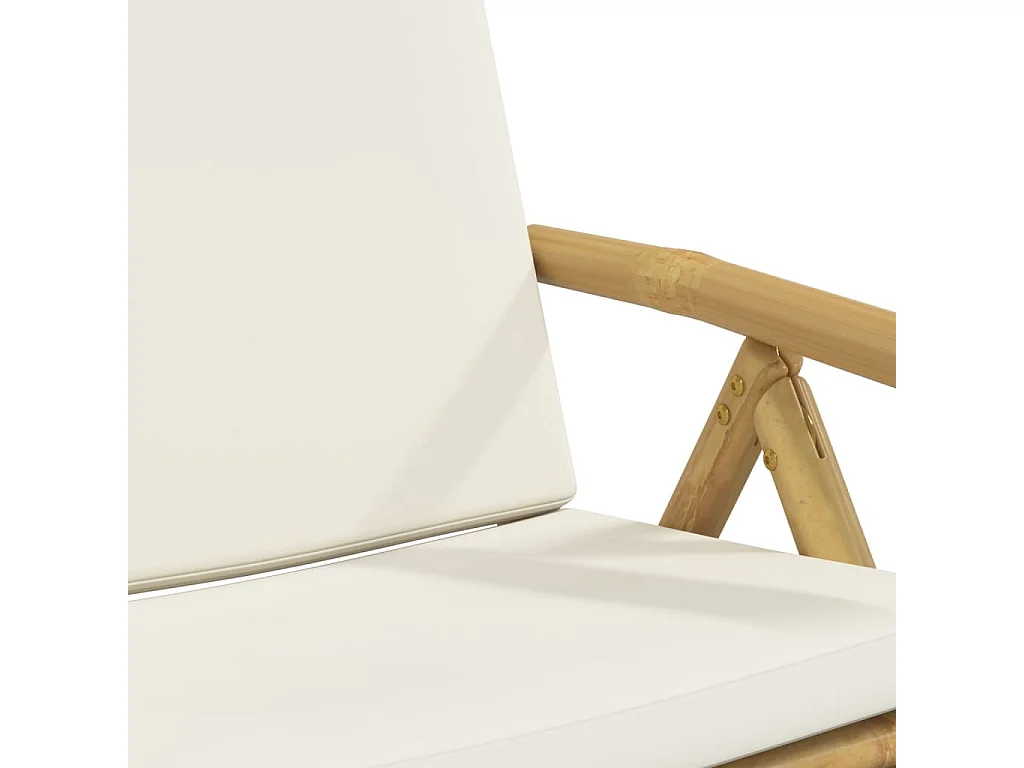 Chaises inclinables de jardin pliantes lot de 6 coussins bambou