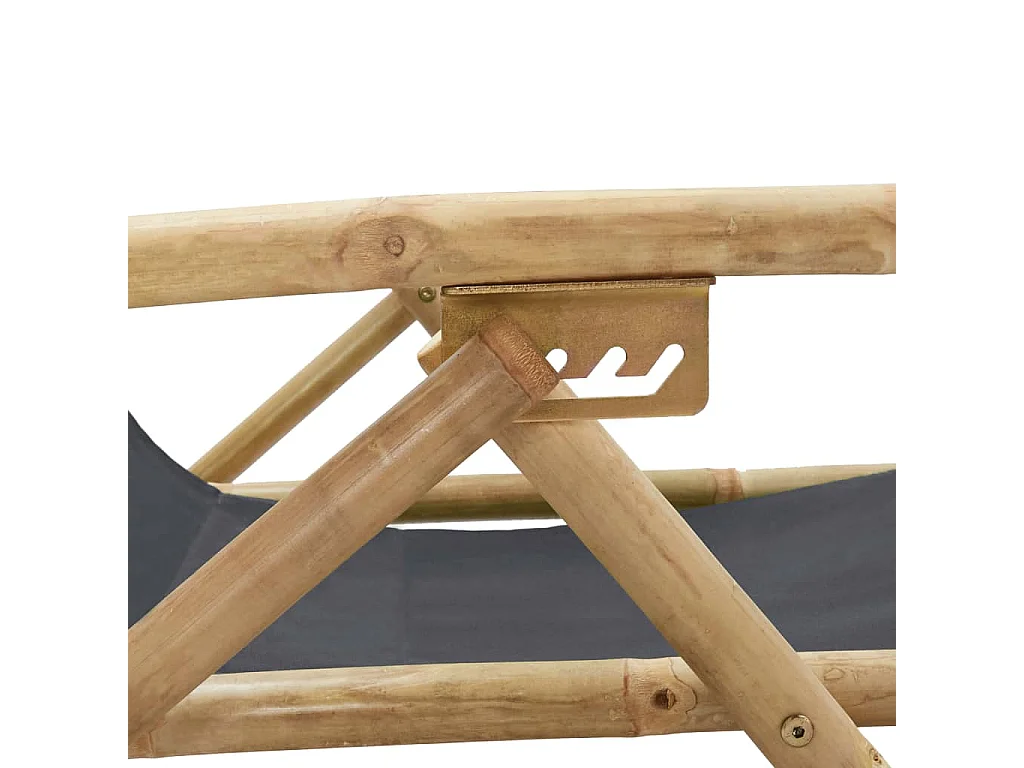 Chaise de relaxation inclinable Gris foncé Bambou et tissu