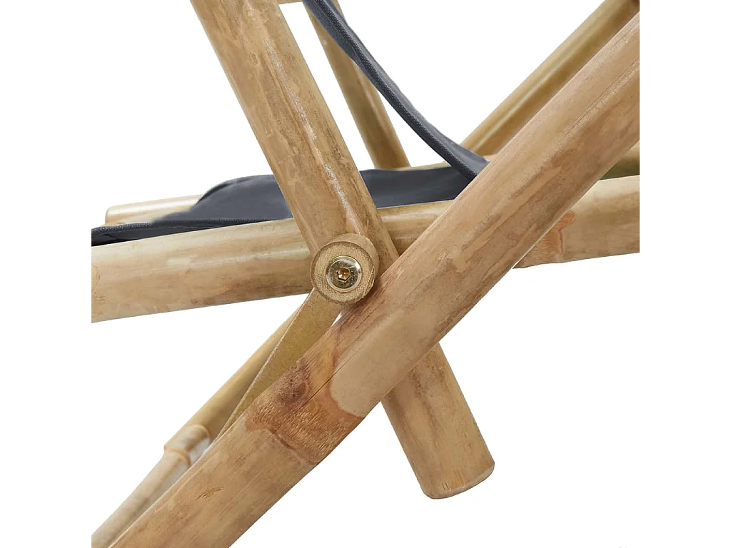 Chaise de relaxation inclinable Gris foncé Bambou et tissu