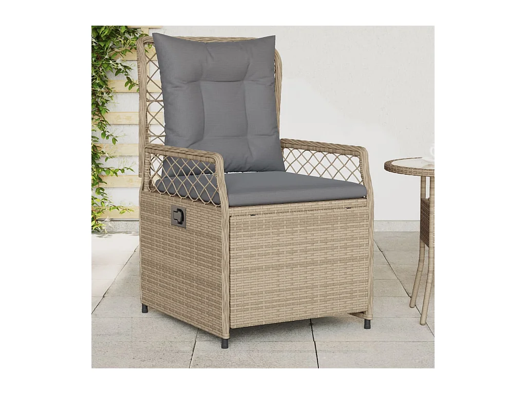 Chaises inclinables de jardin lot de 2 beige résine tressée