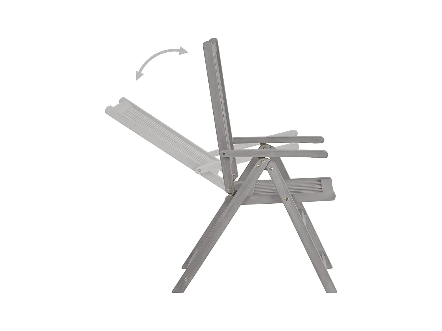 Set van 4 verstelbare tuinstoelen met kussens Acaciahout