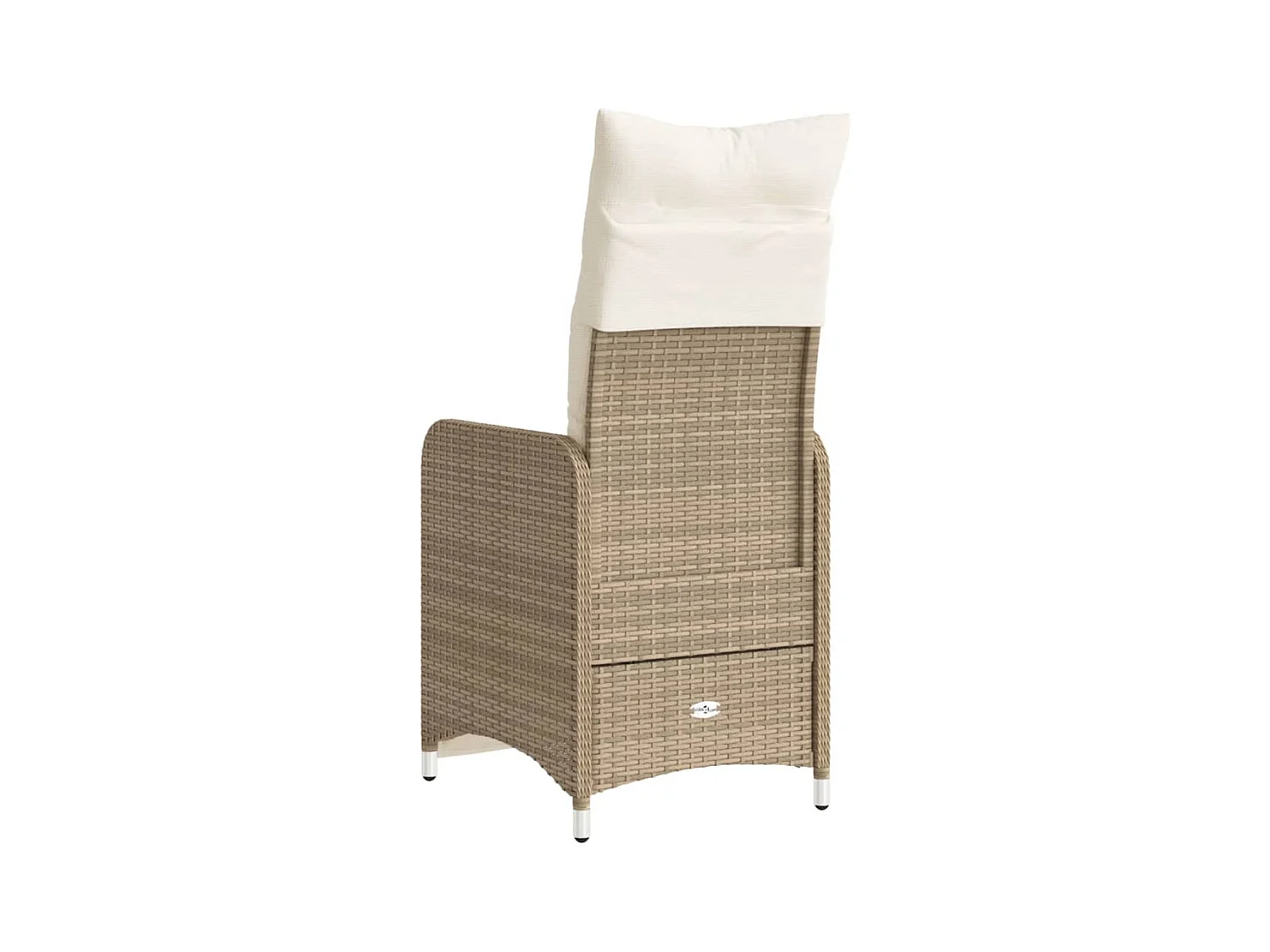 Chaise inclinable de jardin avec coussins beige résine tressée