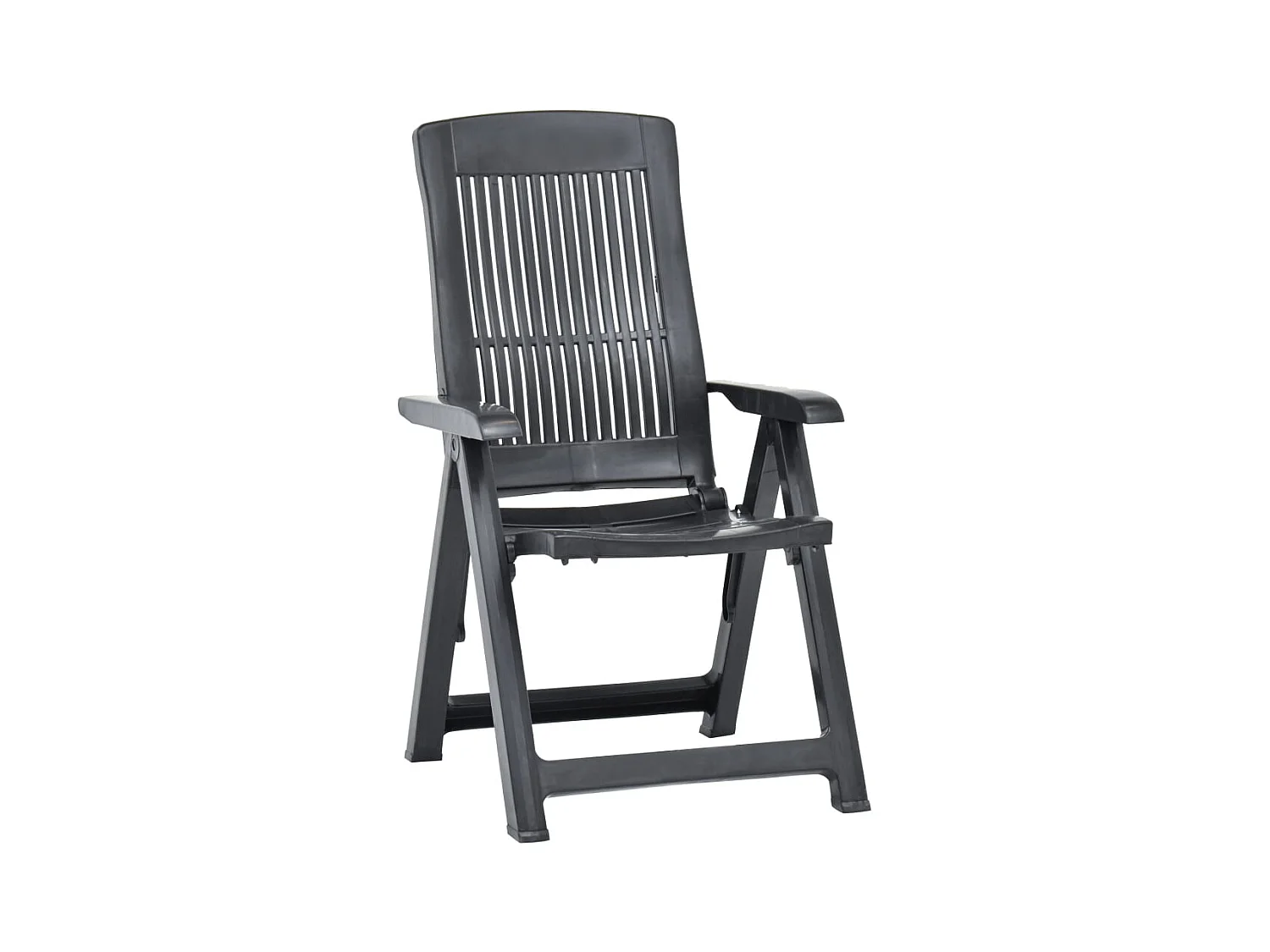 Ligstoelen tuinset van 2 Antraciet kunststof