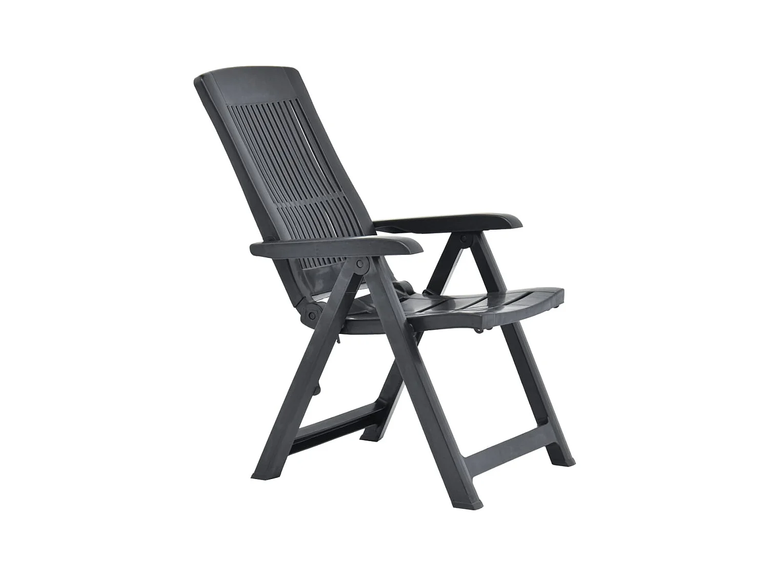 Ligstoelen tuinset van 2 Antraciet kunststof