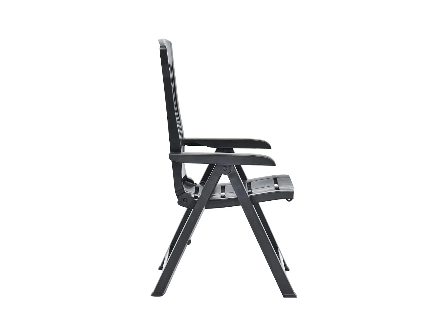 Ligstoelen tuinset van 2 Antraciet kunststof