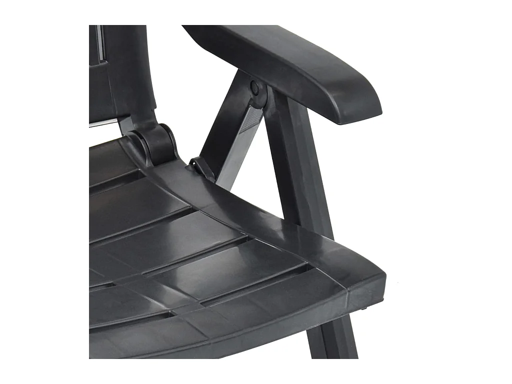 Ligstoelen tuinset van 2 Antraciet kunststof