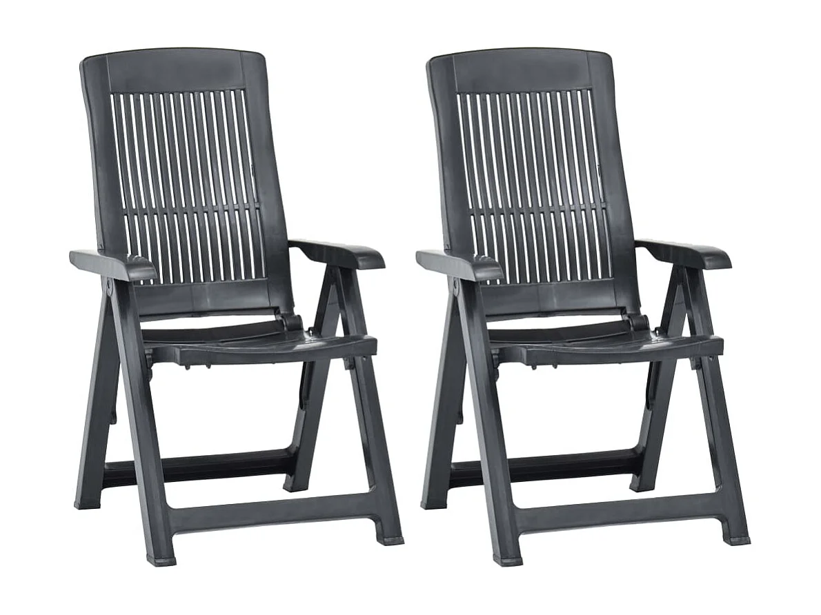 Chaises inclinables de jardin lot de 2 Plastique Anthracite