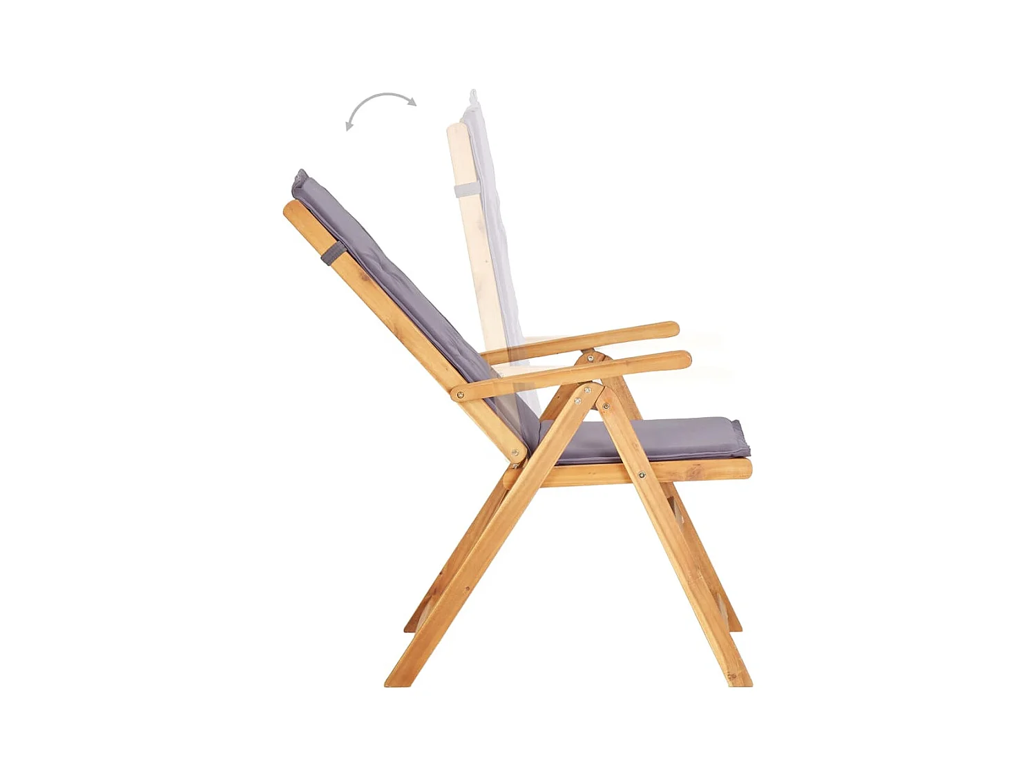 Set di 2 sedie da giardino reclinabili in legno massello di acacia