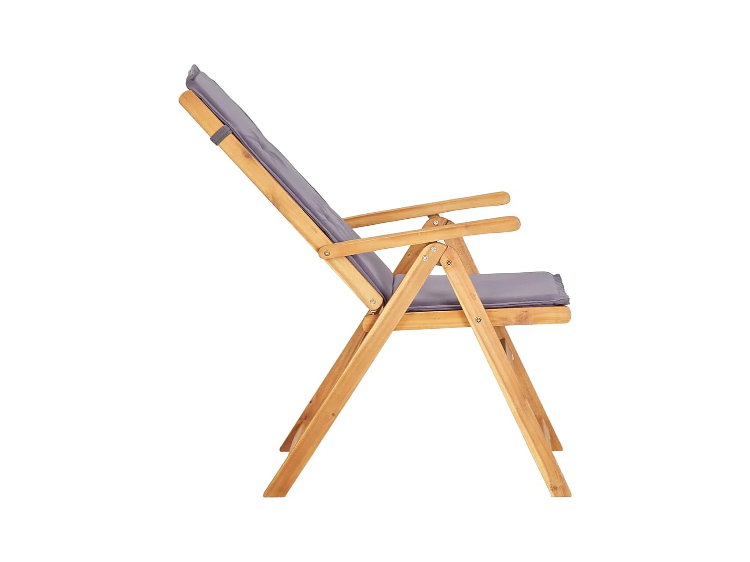 Set di 2 sedie da giardino reclinabili in legno massello di acacia