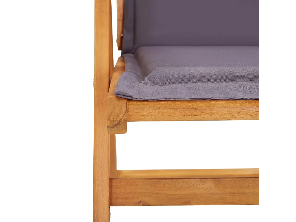 Set di 2 sedie da giardino reclinabili in legno massello di acacia