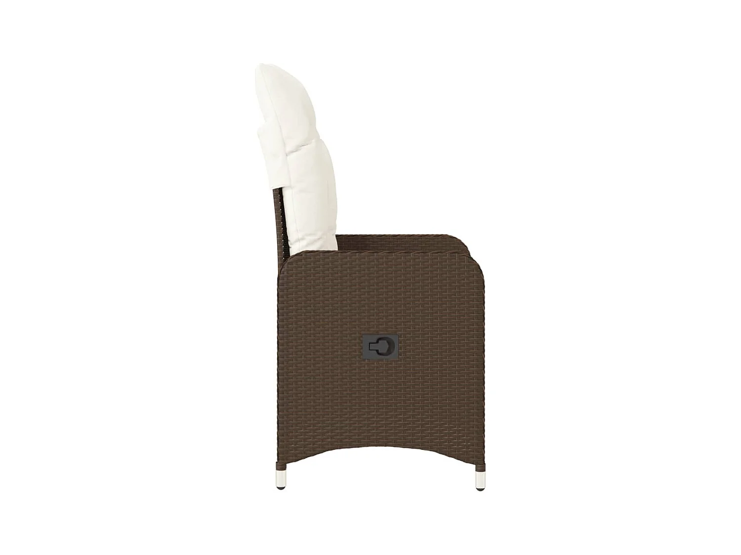 Chaises inclinables de jardin lot de 2 et coussins marron rotin