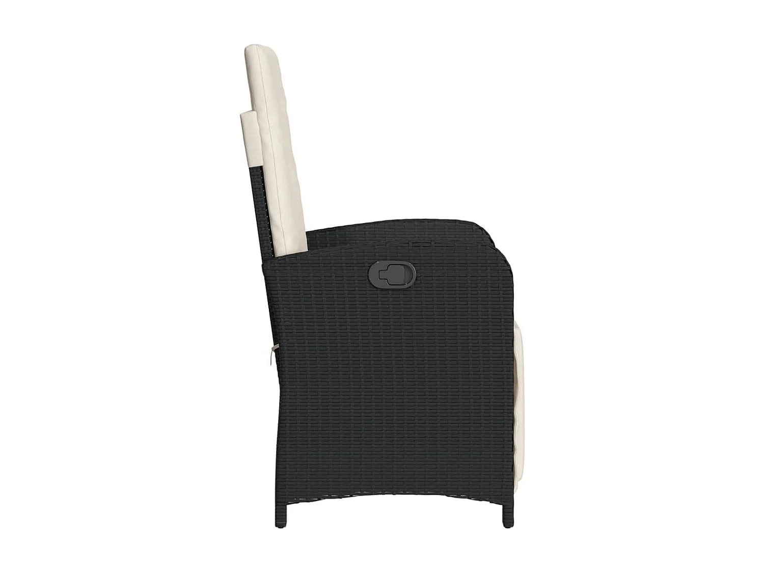 Chaises inclinables de jardin lot de 2 repose-pied noir rotin