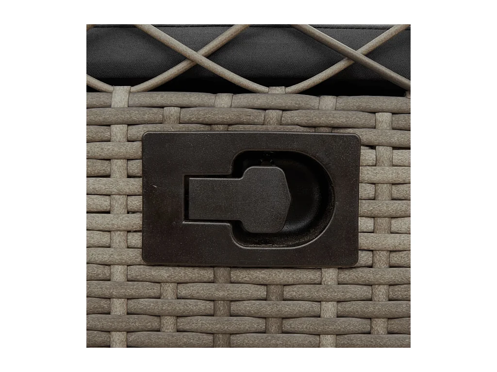 Set di 2 sedie da giardino reclinabili in resina di vimini grigia