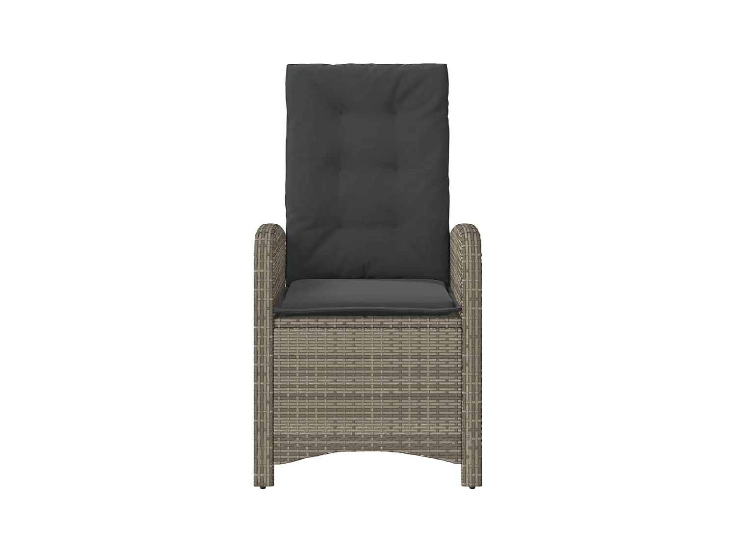 Set van 2 verstelbare tuinstoelen met grijze rotan kussens