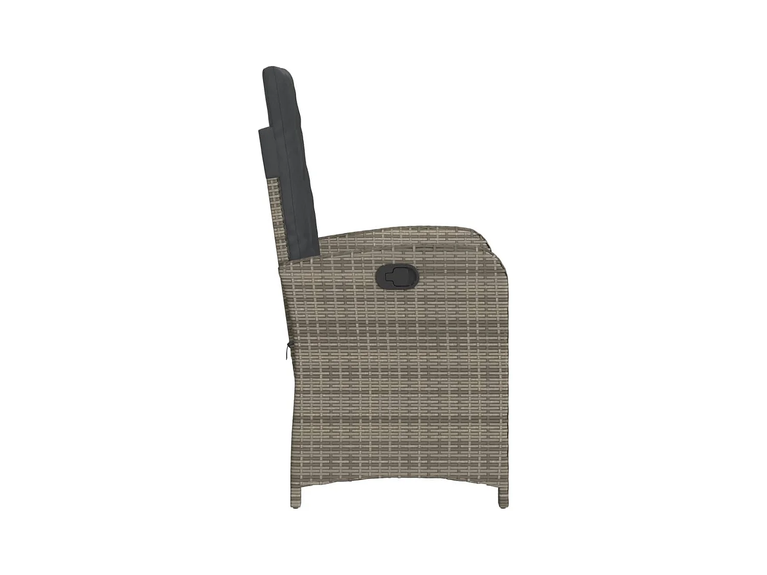 Set van 2 verstelbare tuinstoelen met grijze rotan kussens