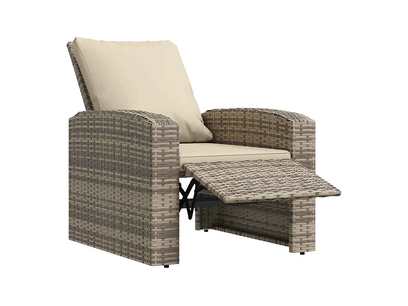 Tuinstoel met lichtbruine rotan kussens