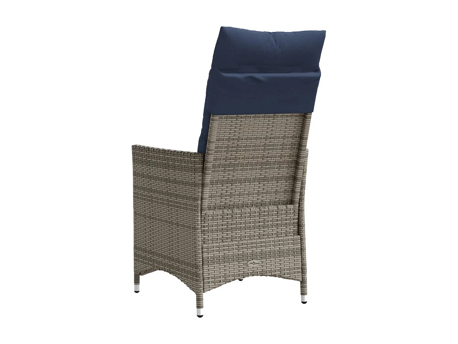 Chaise de jardin inclinable avec coussins en résine tressée grise