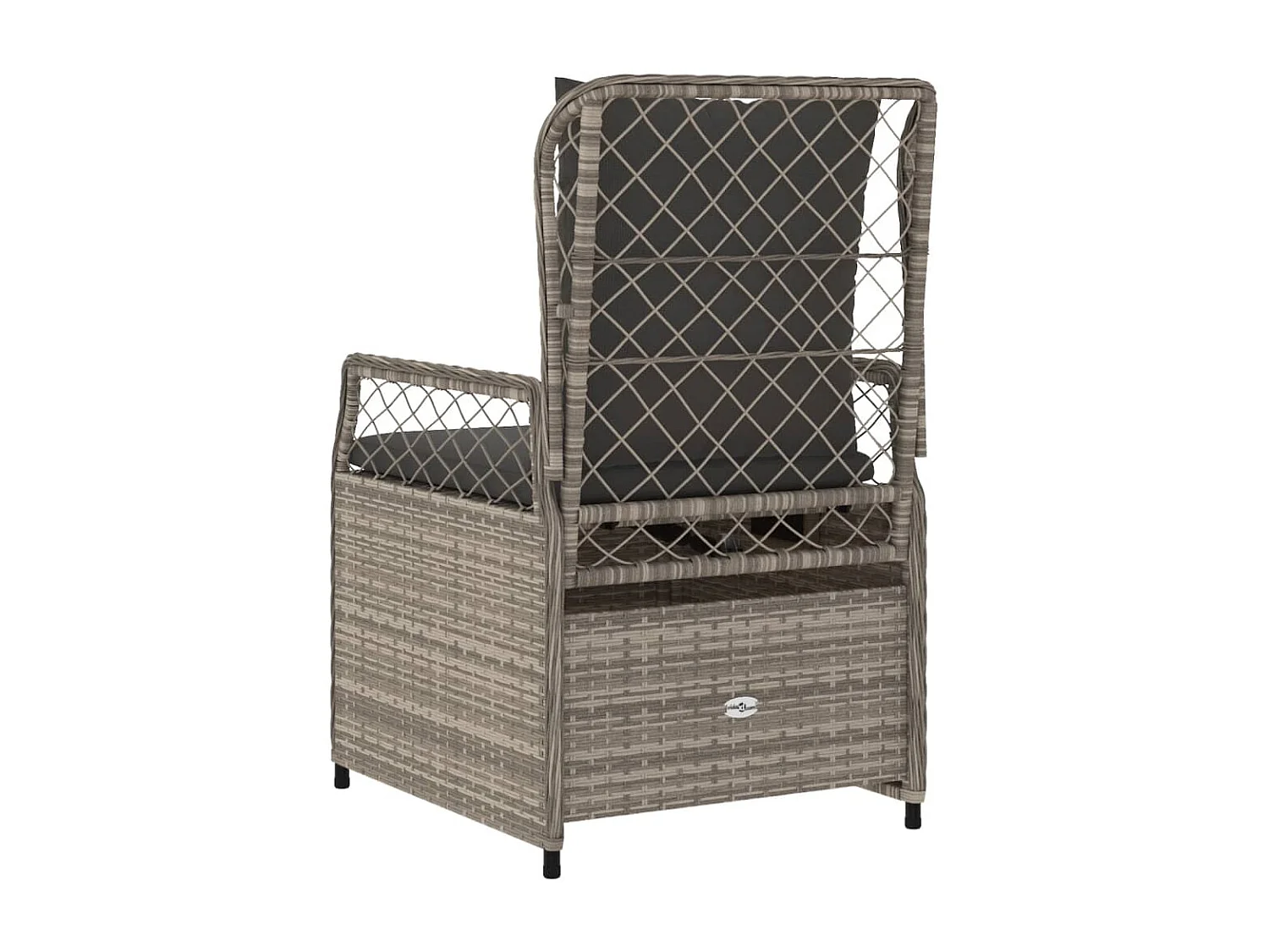 Set van 2 verstelbare tuinstoelen, lichtgrijs, gevlochten hars