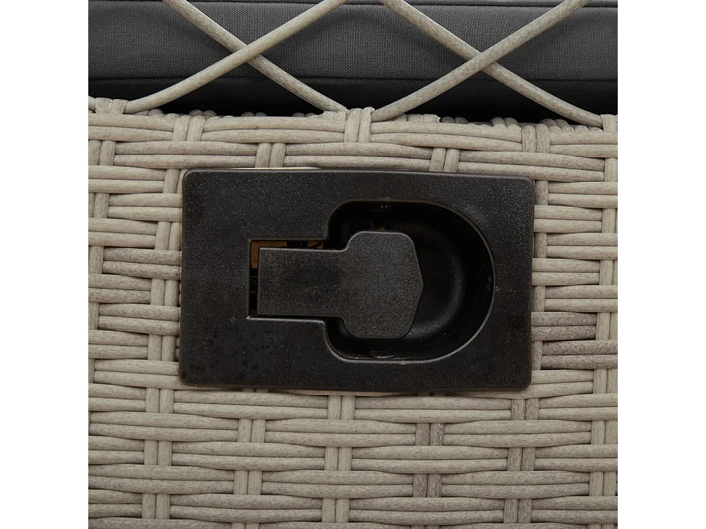 Set van 2 verstelbare tuinstoelen, lichtgrijs, gevlochten hars