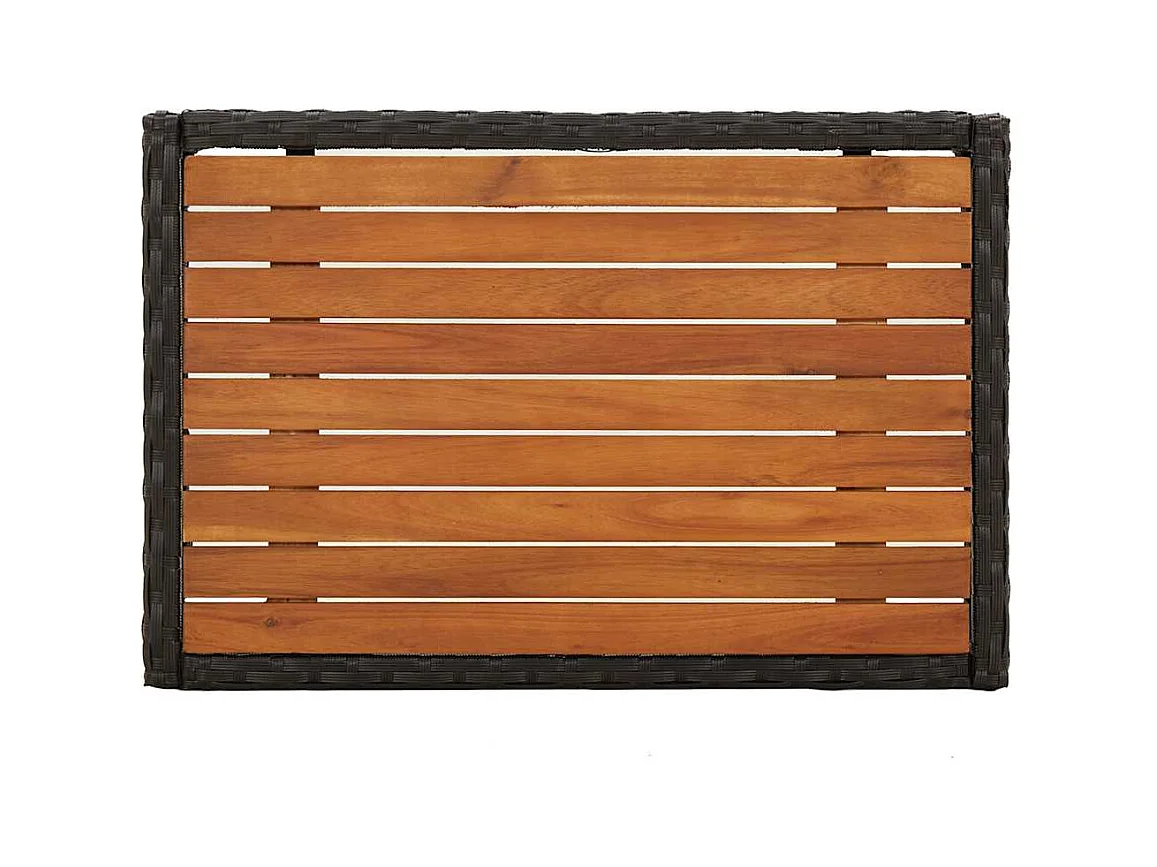 Set di 2 sedie da giardino reclinabili e tavolo in resina di vimini