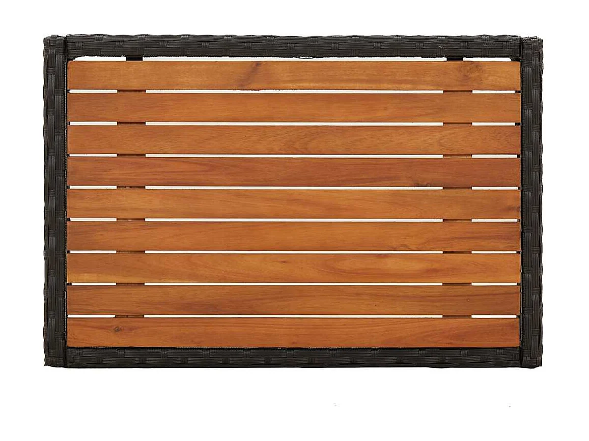 Set van 2 verstelbare tuinstoelen en rieten kunsthars tafel