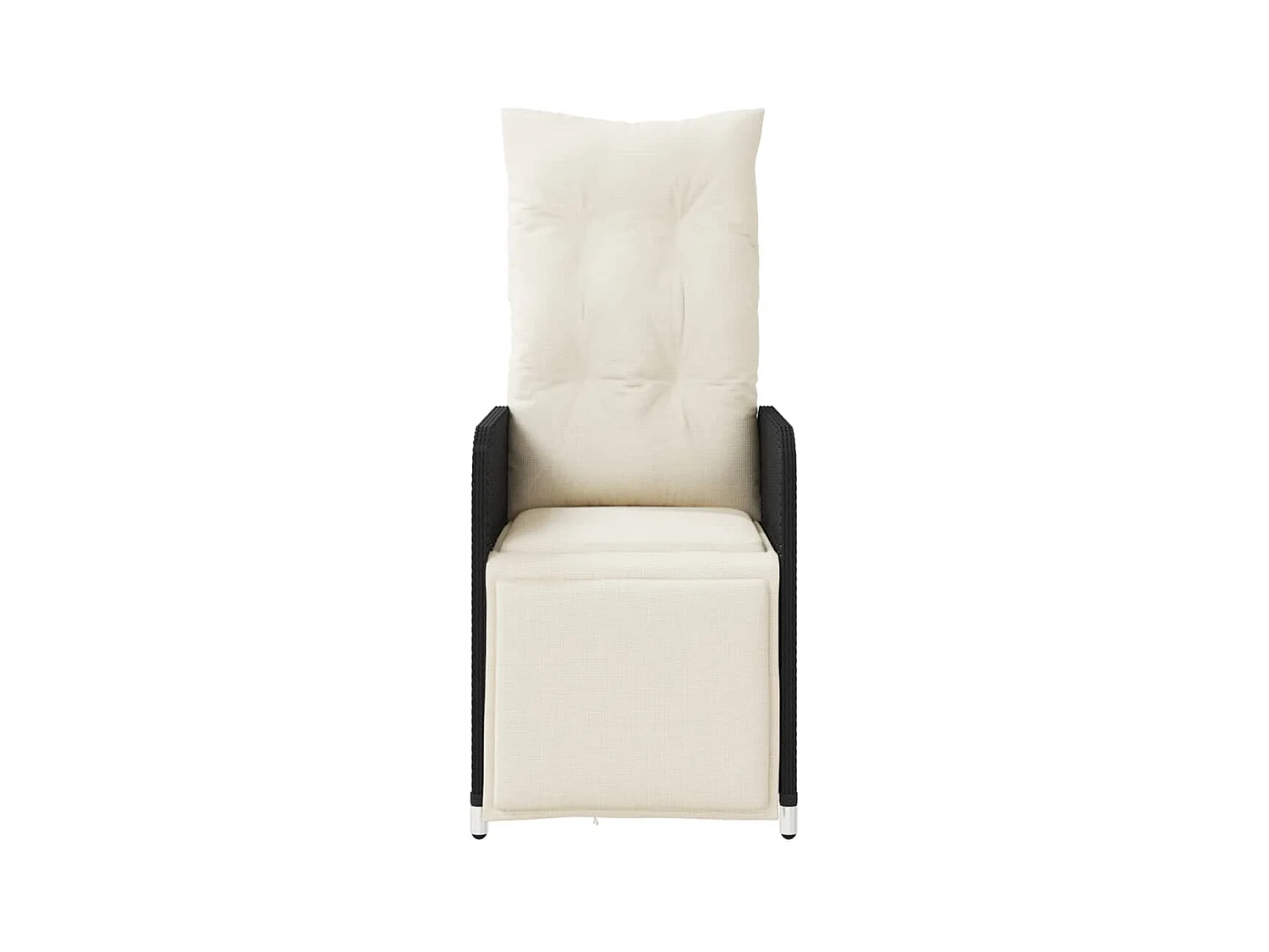 Set di 2 sedie da giardino reclinabili con cuscini in rattan nero