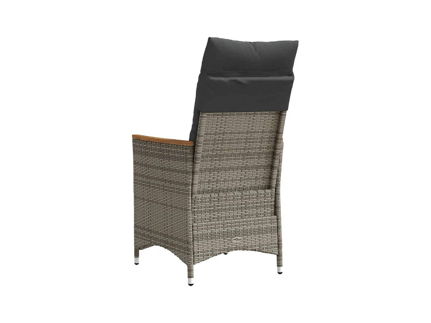 Set di 2 sedie da giardino reclinabili con cuscini in rattan grigio