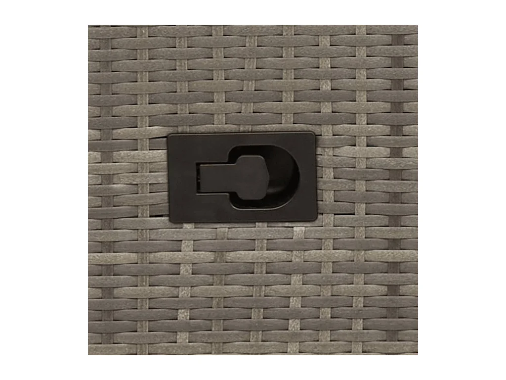 Set di 2 sedie da giardino reclinabili con cuscini in rattan grigio