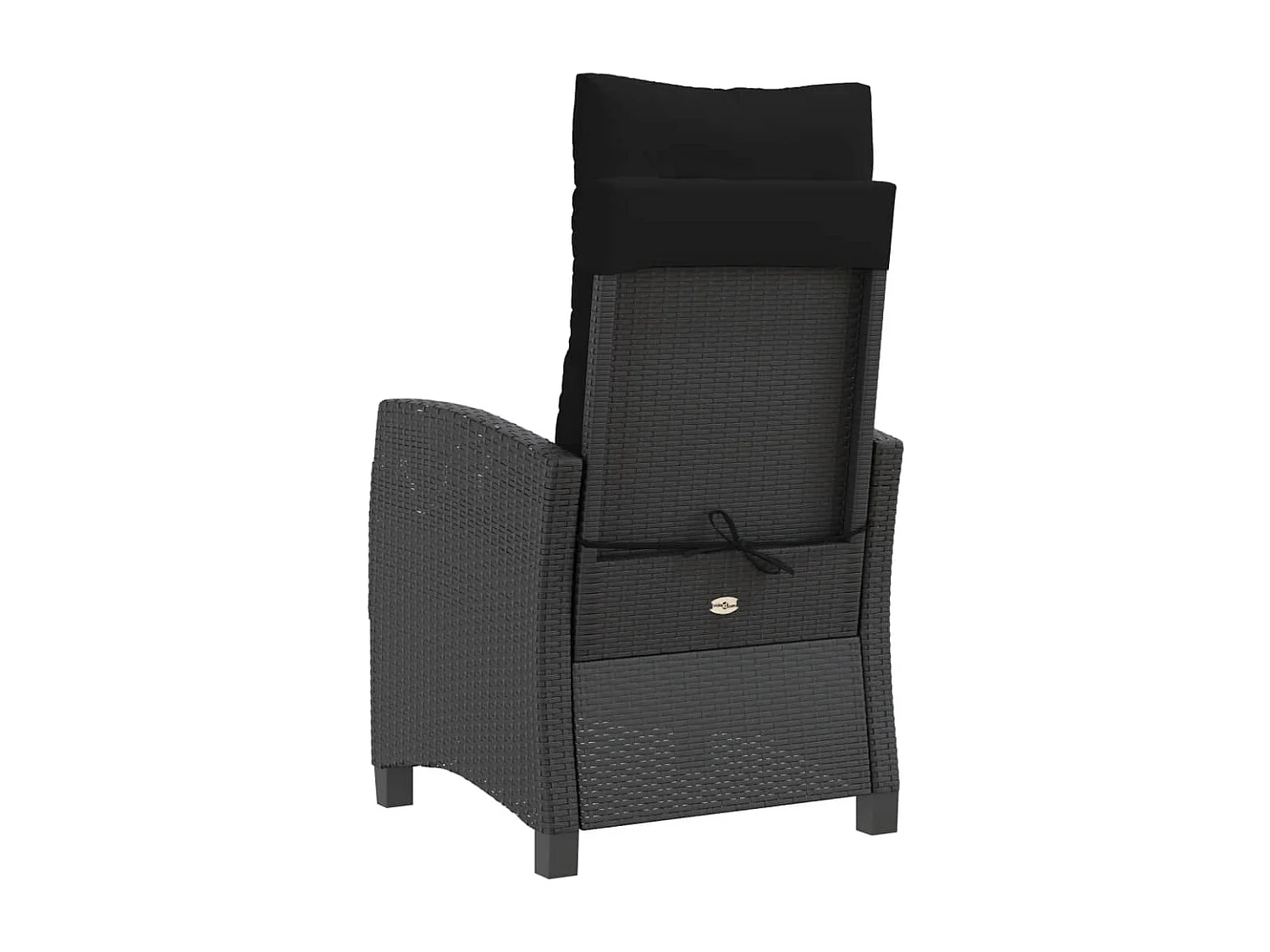 Chaises inclinables de jardin lot de 2 et coussins noir rotin
