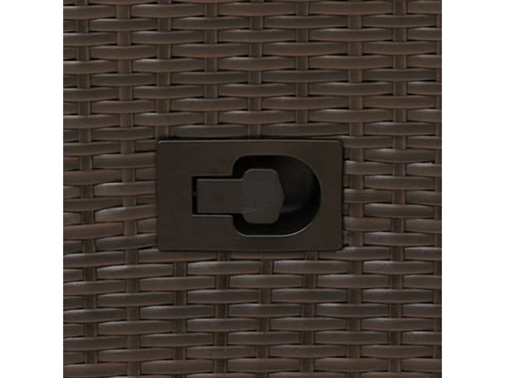 Sedia da giardino reclinabile con cuscini in vimini di resina marrone