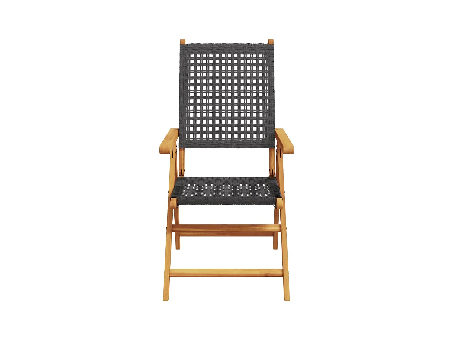 Chaises inclinables de jardin lot de 4 noir rotin bois massif