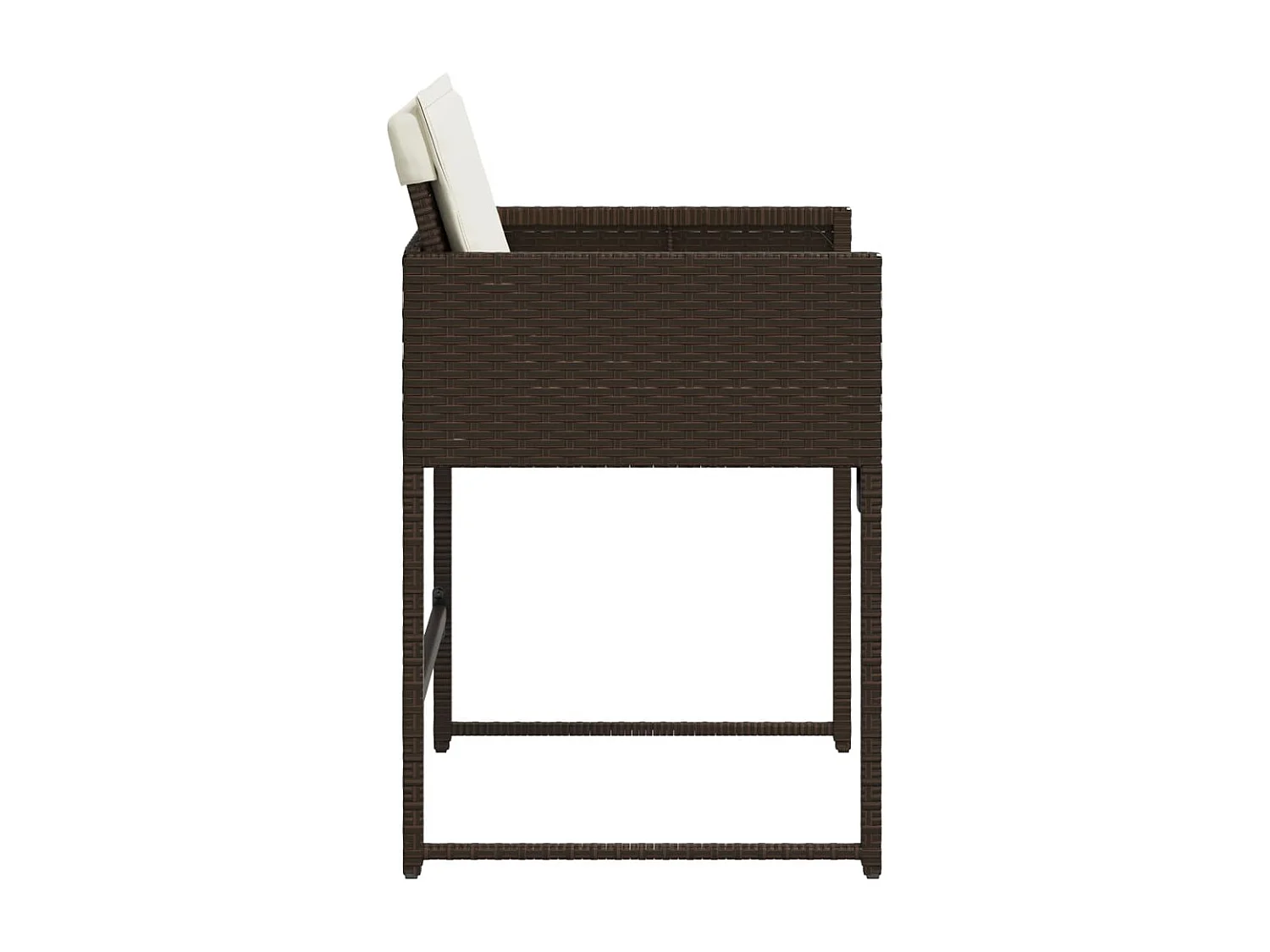 Chaises de jardin avec coussins lot de 4 marron résine tressée